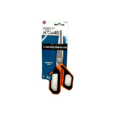 8.5 Heavy Duty Scissors 3.5mm Thick Stainless Steel Rubberized Grip