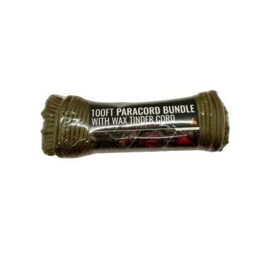 Paracord 100' Green 550lb. w/Wax Tinder Cord