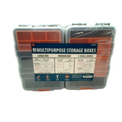 Multipurpose Storage Boxes 4pc. Set Plastic Grey/orange