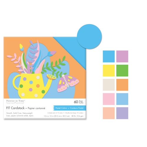 Pastel Colors Scrapbook Cardstock: 12x12