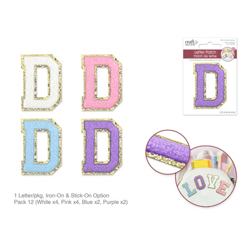 2.5 Iron-On Letter/Sticker Patch 3D Chenille D