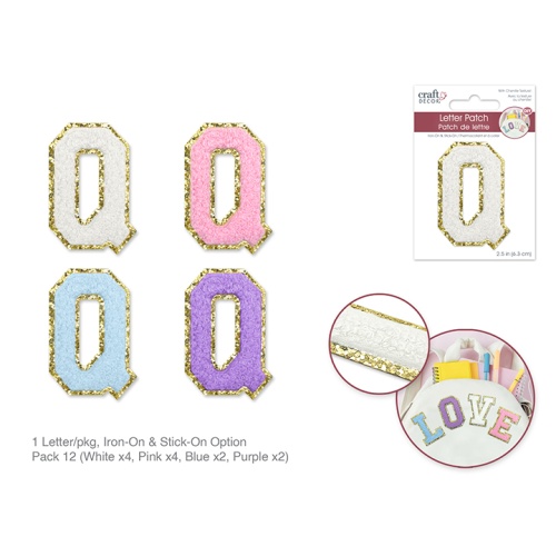 2.5 Iron-On Letter/Sticker Patch 3D Chenille Q