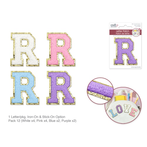 2.5 Iron-On Letter/Sticker Patch 3D Chenille R