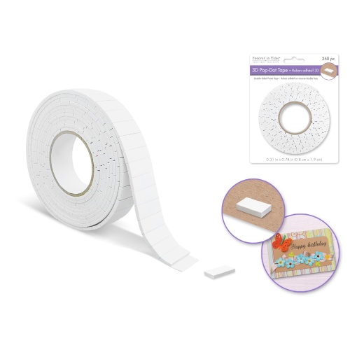 3d Pop Dot Tape: 8mmx19mm Pre-cut Dual-adhesive Foam Mount 250pc