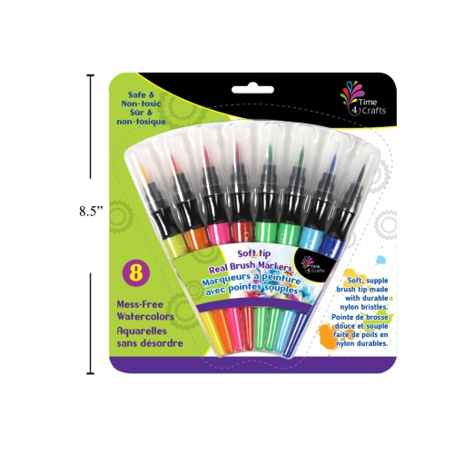 Brush markers 8 pcs soft tip real brush Time 4 Crafts