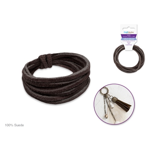Jewelry/Craft Cord: 100% Suede 3mm Flat x2m A) Dark Brown