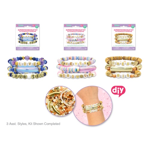 Kit: Superstar Jewelry DIY Bracelet Asst 12eax3styles A) Glow Up NBTween