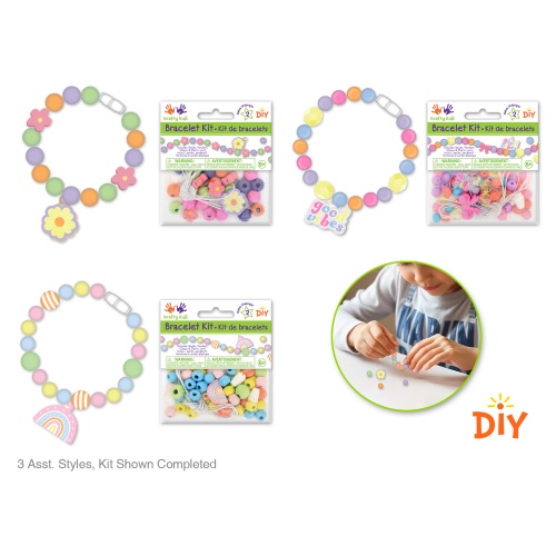 Krafty Kids Kit: Bead & Pendant Bracelet 2ct DIY Asst 12eax3styles A) Flair
