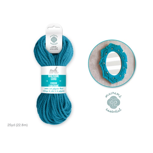 Macrame Cord J-Sky Blue 4mm 25yds Needlecrafters
