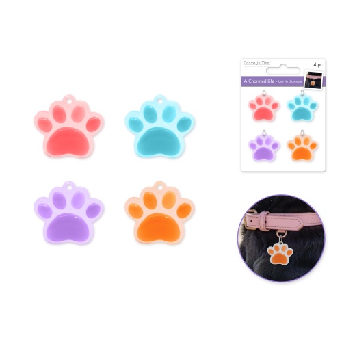 Paper Craft Emb: Charmed Life Asst Charms w/Hoop Finding E) Puffy Paws