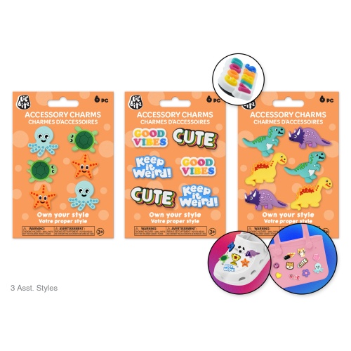 Shoe & Tote Accessory Charms Asst8eax3stl D) Cute & Colorful