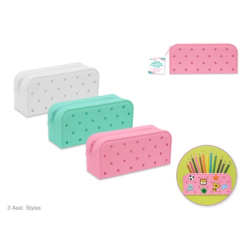 Silicone Charm Pencil Case 7.1x3.15