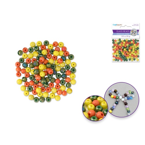 Tropicana Glass Beads: 6mm Round A/b Polish Effect 30g C) Tropicana