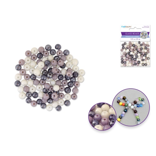 Vineyard Glass Beads: 6mm Round A/b Polish Effect 30g A) Vineyard
