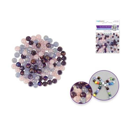 Viola Glass Beads: 6mm Round A/b Polish Effect 30g D) Viola