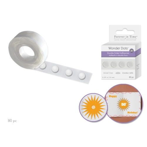 Wonder Dots: 10mm 3D Round Double-Sided Clear Super-Tack x80 1.8mm(T)