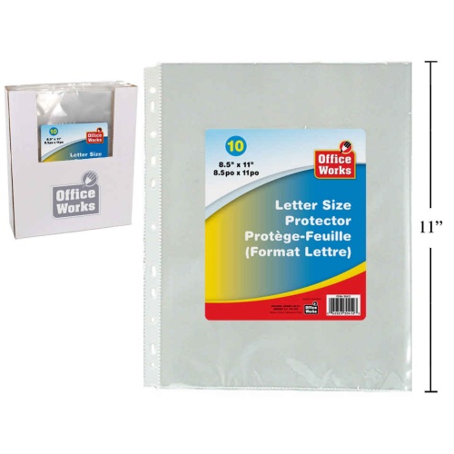 Sheet protector 8.5x11 inch 10 pc office works