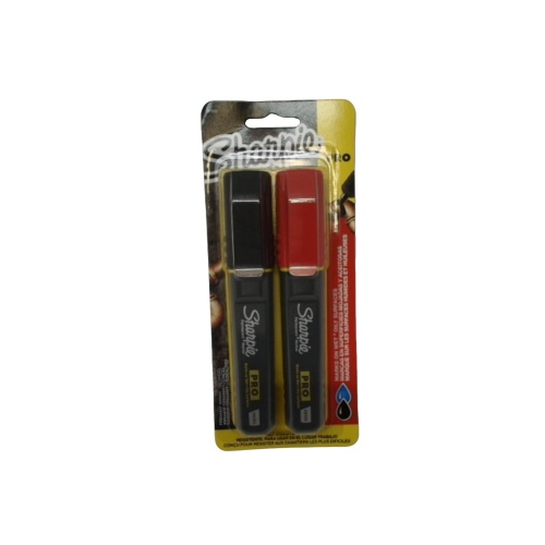 Permanent Marker 2pk. Black/Red Chisel Tip Sharpie Pro