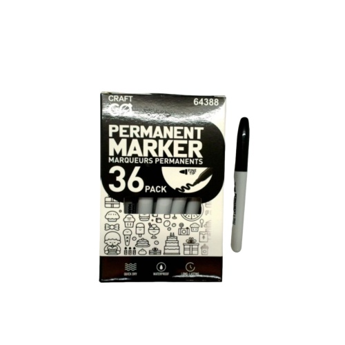 Permanent Marker 36pk. Black Fine Tip Craft Co (or $0.49ea.)