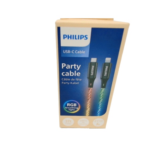 Cable - USB Type C - Lightning 3ft RGB Philips