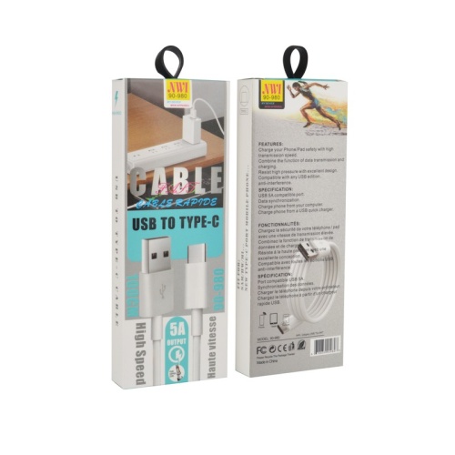 Cable - Usb Type-c® 3.3ft White Nwi