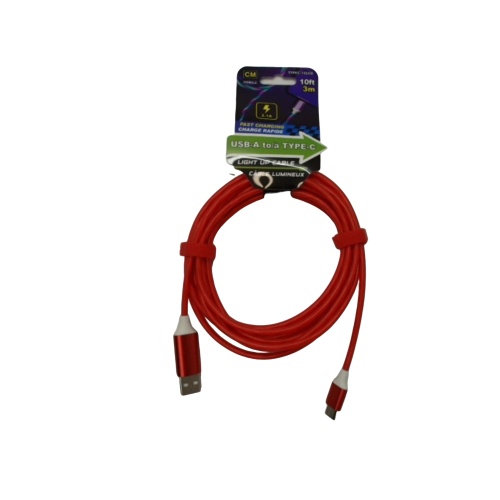 Cable USB Type-C® 10 foot light up fast charging