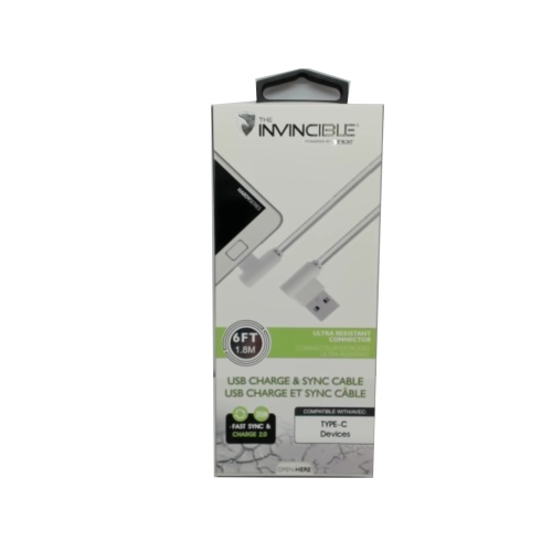 Charge and sync USB cable to Type-C® 6 feet long fast charge