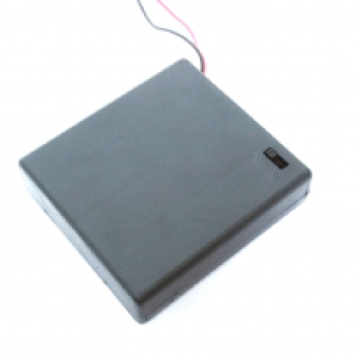 Battery holder for 4 AA's with cover switch and wire