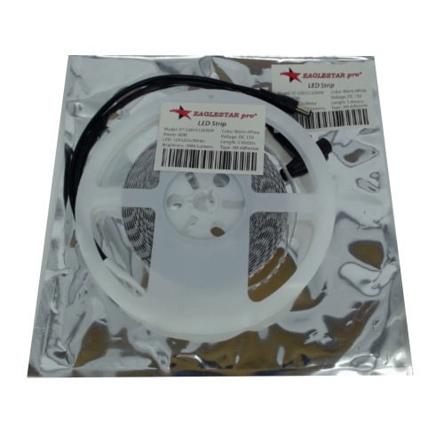 LED strip warm white 12 VDC 60W 120LEDs/M 5M 2880 lumens