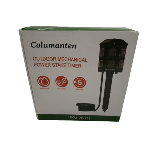 Outdoor Mechanical Power Stake Timer 6 Outlets 6' Cord Columanten