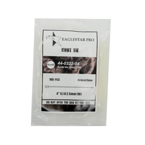 Nylon bead knot tie 4 inch 2.5mm thick natural colour