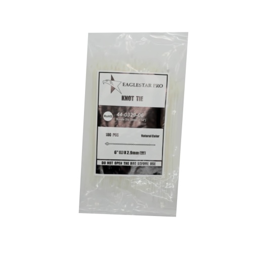 Nylon bead knot tie 6 inch 2.9mm thick natural colour