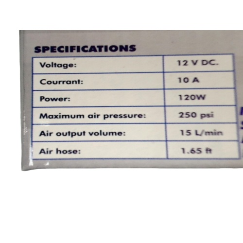 Air compressor 250PSI portable with cig. Power adaptor
