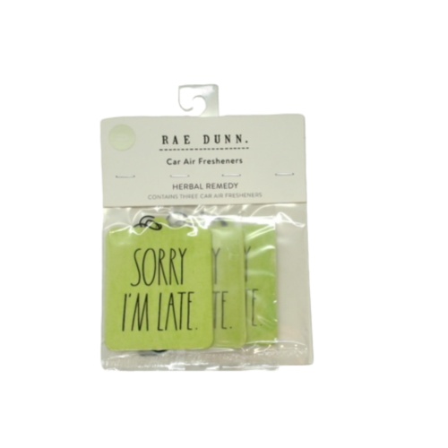 Car Air Fresheners 3pk. Herbal Remedy Sorry I'm Late Rae Dunn