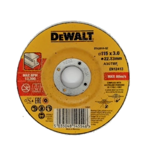 Metal Cutting Wheel Depressed Center 4 1/2 115x3.0x22.23mm Dewalt