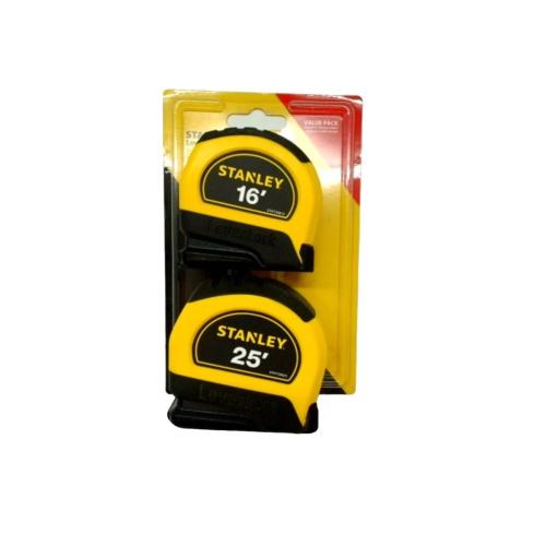 Tape Measures 2pk. 16' & 25' Stanley Leverlock (Break up  7.99, 11.99)