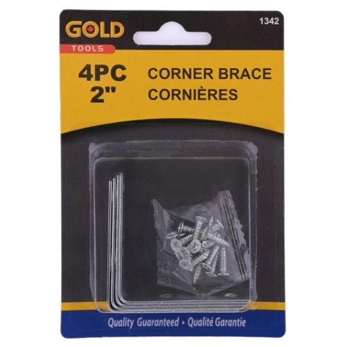 Corner brace with screws 2 inch 4 pc