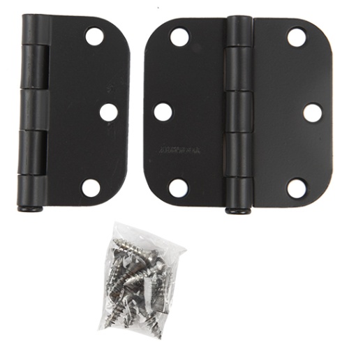 Hinge - door 3 inch black finish set of 2 w/screws