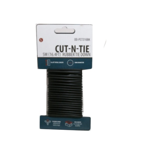 Tie Down Rubber 3mm X 16.4' Black Cut-n-tie