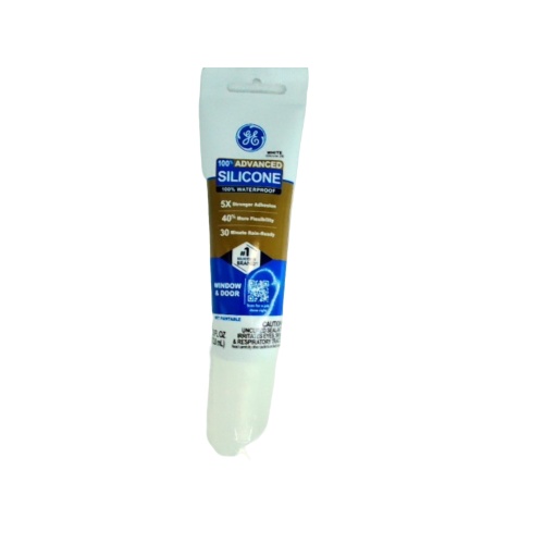 100% Advanced Silicone White 82.8mL Non Paintable G.E.