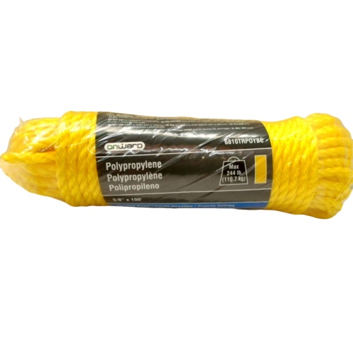 Twisted Rope Polypropylene 3/8 x 100' 244lb. Yellow Onward
