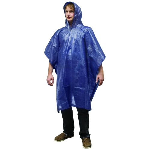 Lightweight Emergency Poncho - Wetskins 43.5 Inch Across Shoulders 39 Inch Height + Hood