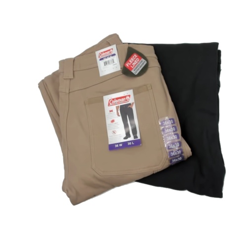 Fleece Lined Pants Size 34 Waist Ass't Colours Coleman