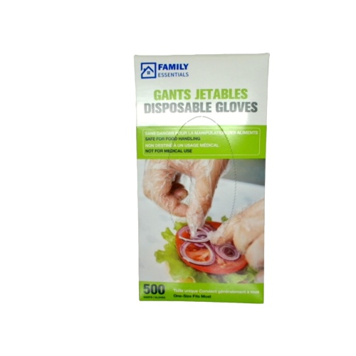 Disposable Gloves 500pk. Food Safe One Size Fits Most Family Essentials