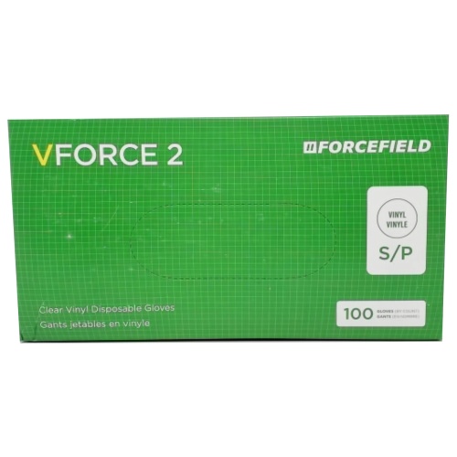 Vinyl Gloves Small 100pk. Disposable Clear Or Blue Vforce 2