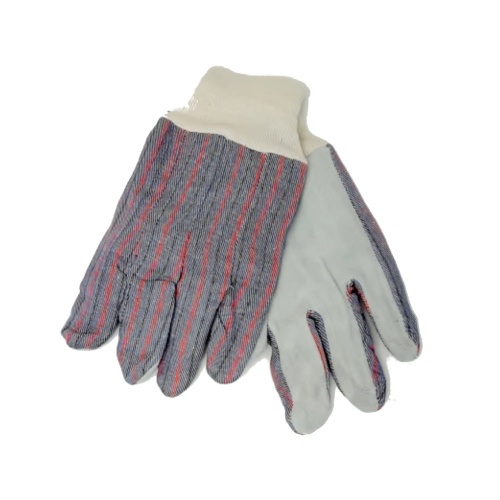 Work Gloves Cotton/Split Leather Large Certified 6 for $9.99