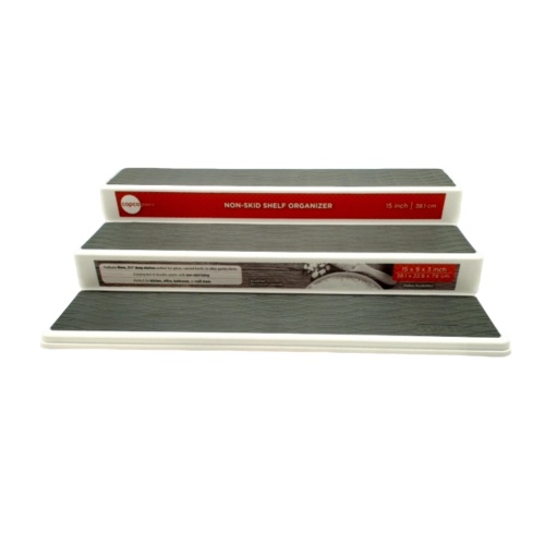 Non-Skid Shelf Organizer 3 Tier Grey 15 x 9