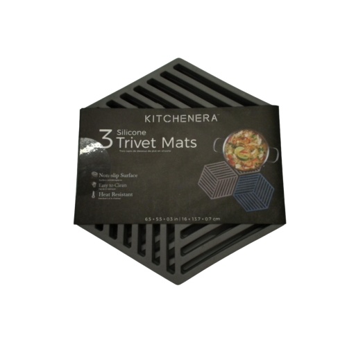 Silicone Trivet Mats 3pk. 6.5 x 5.5