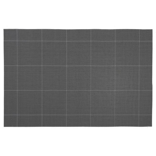 Woven Pvc Placemat Set Of 4 Square Block Black 17.7 X 11.8