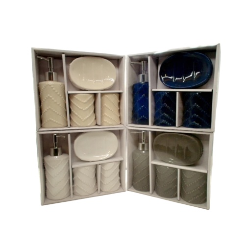 4pc. Bath Accessory Set Assorted Colours Da Vinci